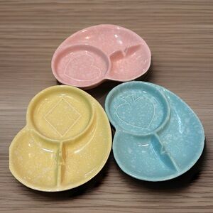 Shawnee pottery club heart diamond ceramic playing cards 3 coasters ashtrays